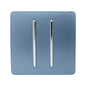 Trendi Artistic Modern Glossy Tactile Auto Retractive 2 Door Bell Switch Sky
