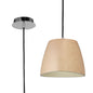 Mantra M4824 Triangle Pendant Small 1 Light E27, Beech/Polished Chrome