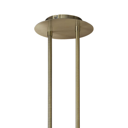 Mantra M3873 Tiffany Pendant 6+6 Light E27+G9 Oval, Antique Brass with Soft Bronze Shade & Clear Crystal