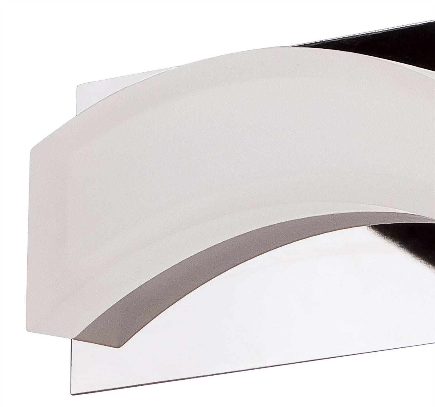 Mantra Fusion Ola Wall Light 5W LED Small Wave 3000K IP44, 450lm, Polished Chrome/Frosted Acrylic, 3yrs Warranty