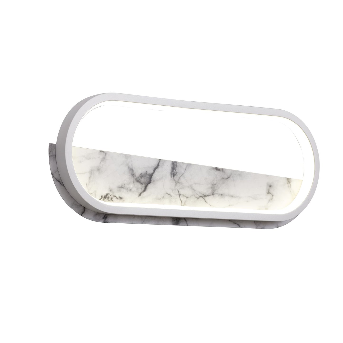 Mantra Marmol Wall Light Oval, 20W LED, 3000K, 1800lm, White Marble/White, 3yrs Warranty