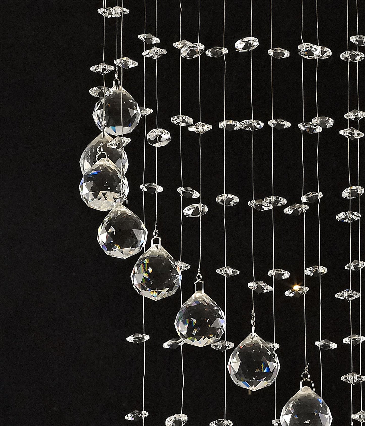Diyas Colorado 25cm  Single-Spiral 1 Light GU10 Polished Chrome/Crystal Ceiling Pendant Light Fitting