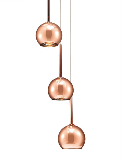 Deco Regina Pendant 3 Light G9 Copper/Copper Glass