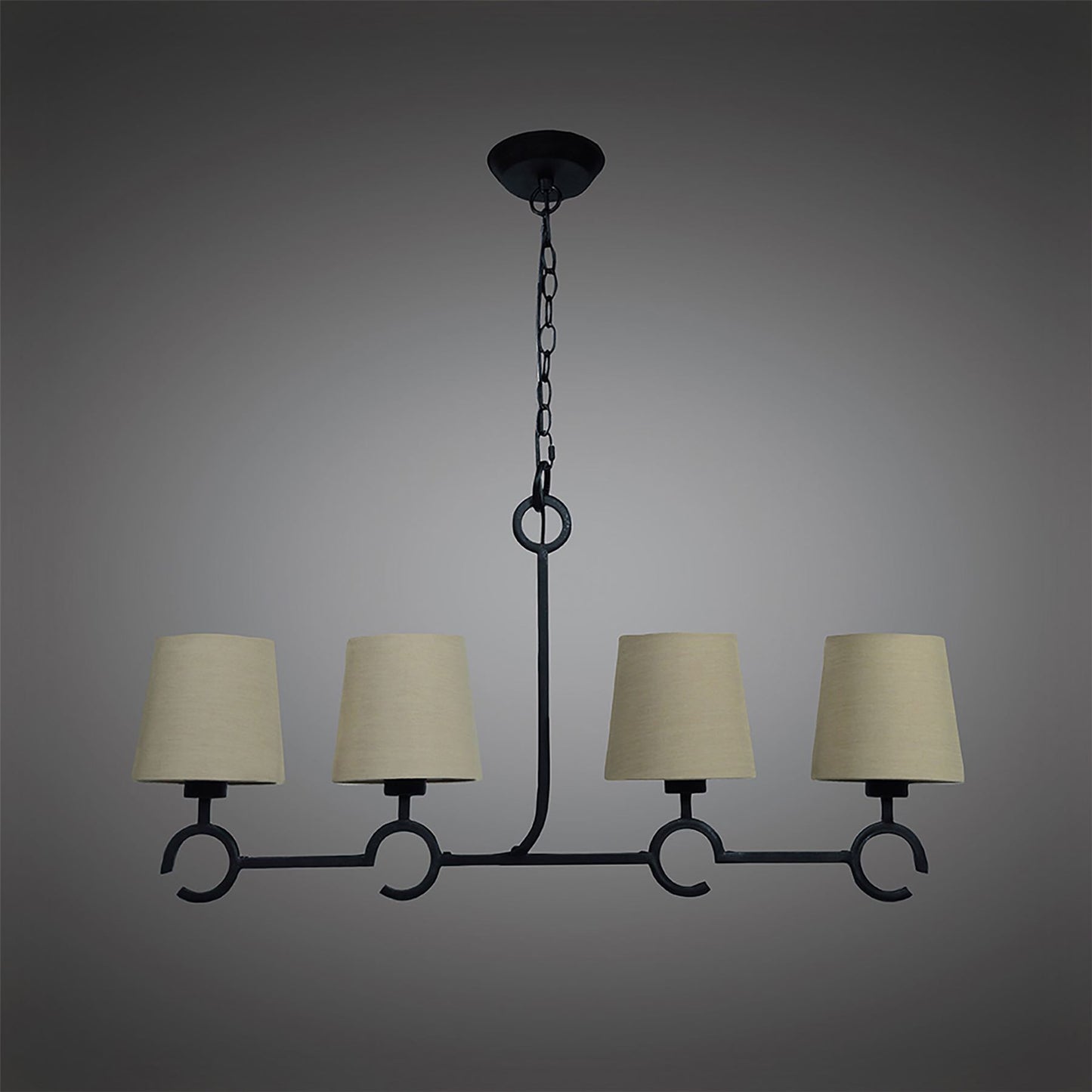 Mantra M5212 Argi Linear Pendant 4 Light Line E27 with Taupe Shades Brown Oxide