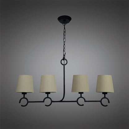 Mantra M5212 Argi Linear Pendant 4 Light Line E27 with Taupe Shades Brown Oxide