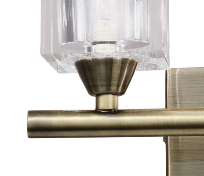 Mantra Cuadrax Wall Switched 2 Light G9, Antique Brass