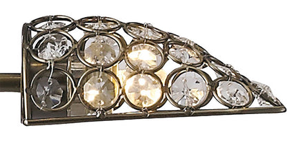 Diyas Ashton Floor Lamp 2 Light G9 Antique Brass/Crystal, NOT LED/CFL Compatible