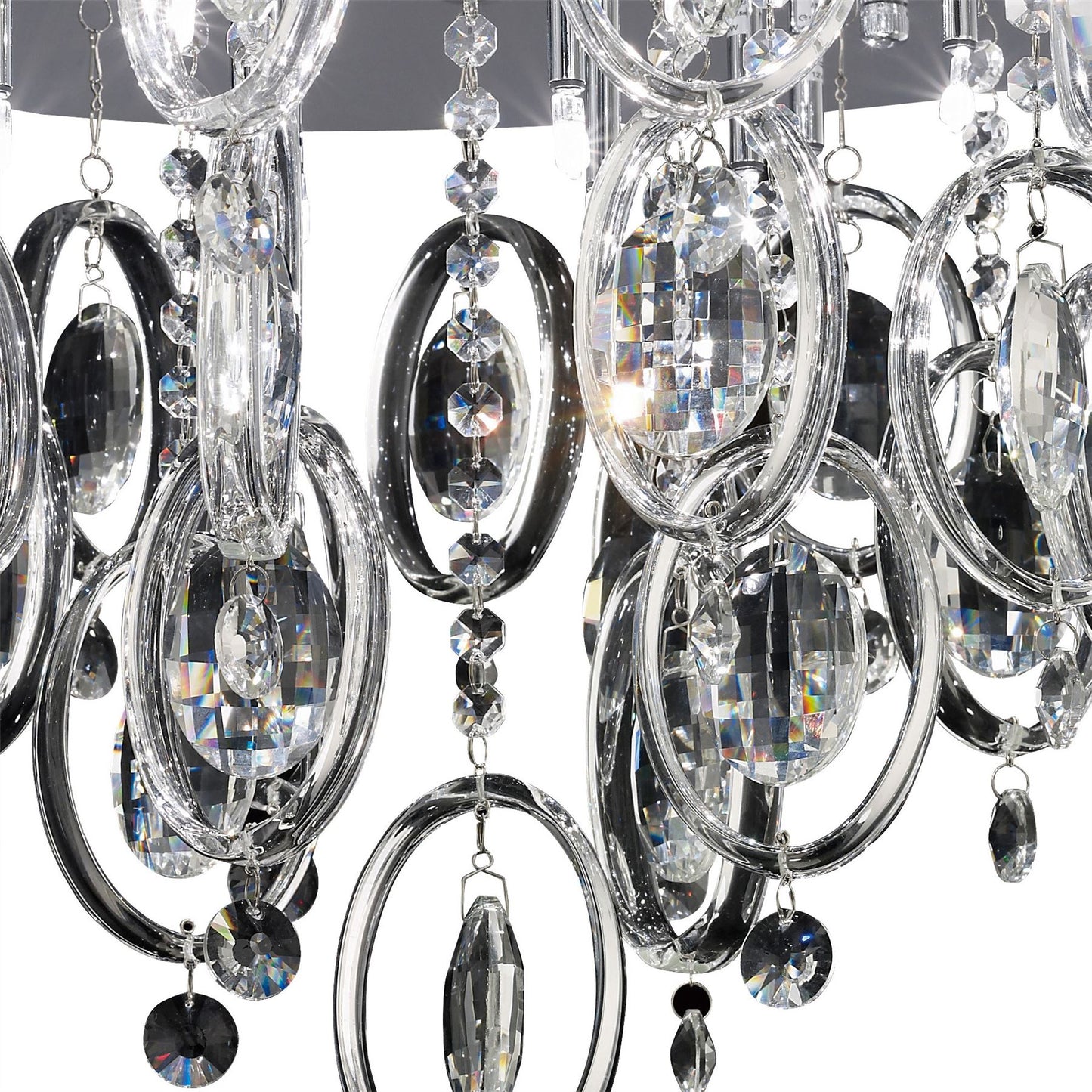 Diyas Solana 59cm  18 Light G4 Polished Chrome/Crystal, NOT LED/CFL Compatible Ceiling Light Fitting