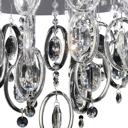 Diyas Solana 59cm  18 Light G4 Polished Chrome/Crystal, NOT LED/CFL Compatible Ceiling Light Fitting
