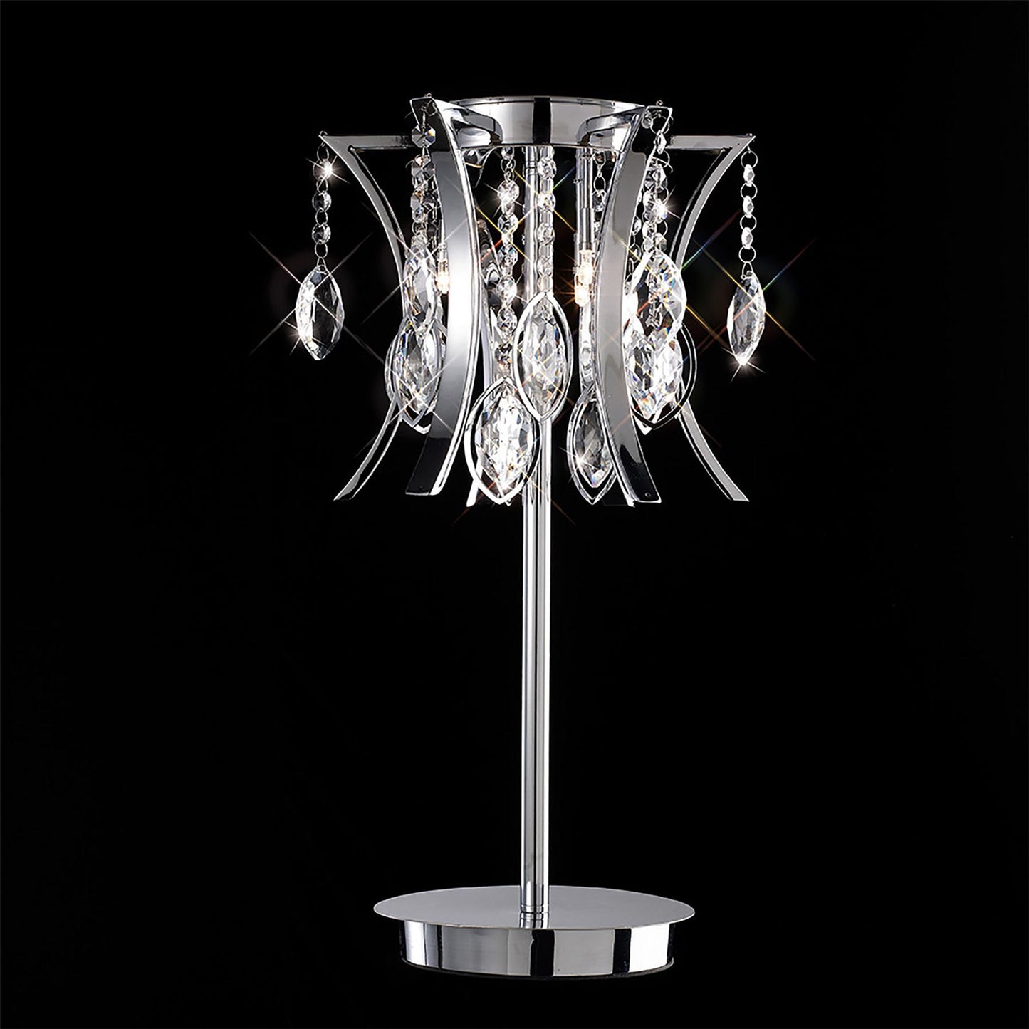 Diyas Mios Crystal Table Lamp 3 Light G4 Polished Chrome