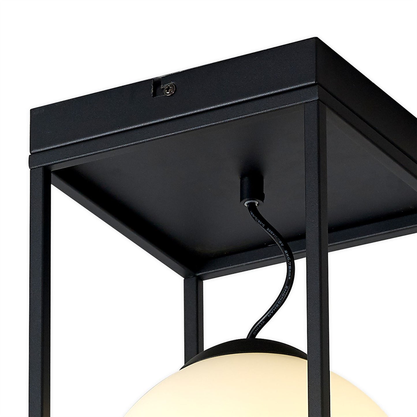 Mantra Desigual Small Short Semi Flush, 1 Light E27, Matt Black