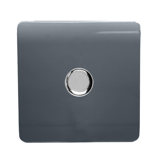 Trendi 1 Gang 2 Way 150w LED Dimmer Screwless 10 Amp Wall Light Switch in Warm Grey - ART-LDM150WWG