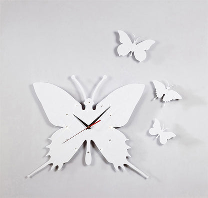 Diyas Home (DH) Infinity Butterfly Clock White/Crystal Wall