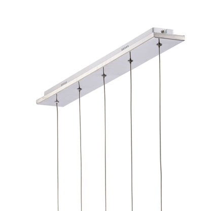 Diyas Galaxy Linear  5 Drop 15W LED 6000K Polished Chrome, Crystal Ceiling Pendant Light Fitting