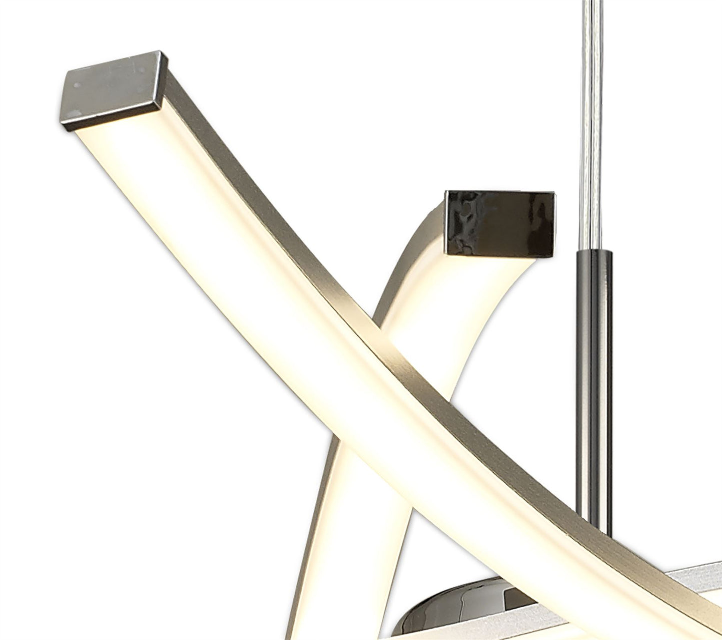 Mantra M5914 Aire LED Pendant 69cm Round 42W 3000K, 3700lm, Silver/Frosted Acrylic/Polished Chrome, 3yrs Warranty