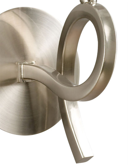 Mantra Alaska GU10 Wall Light Switched 1 Light L1/SGU10, Satin Nickel, CFL Lamps INCLUDED