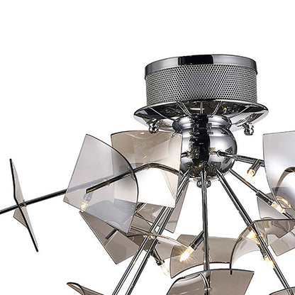 Diyas Meridan 60cm  6 Light G4 Polished Chrome/Smoke Glass, NOT LED/CFL Compatible Ceiling Light Fitting