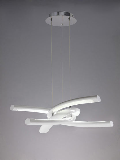 Mantra M3970 Knot Pendant 36W LED 3000K, 3600lm, Gloss White/White Acrylic/Polished Chrome, 3yrs Warranty