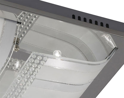 Diyas Charis Square Flush  Large 4 Light G9 Polished Chrome/Glass/Crystal Ceiling Light Fitting
