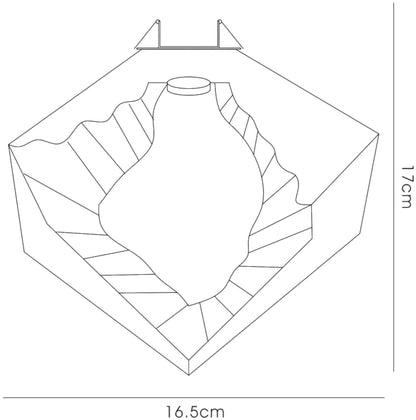 Diyas Salvio 16.5cm Ceramic  Square Sculpture 1 x 3W LED 4200K Chrome/Black, Cut Out: 60mm, 3yrs Warranty  Ceiling Light Fitting