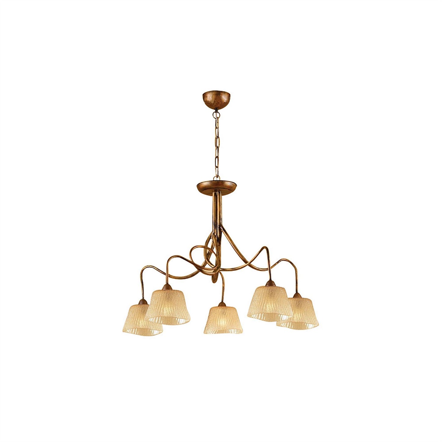 Mantra (0039 001) Tentacle 78cm Pendant 5 Light E14, Rustic Gold