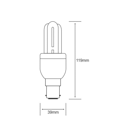 Luxram Extra Mini Supreme 3U B15 11W 2700K Compact Fluorescent Compact