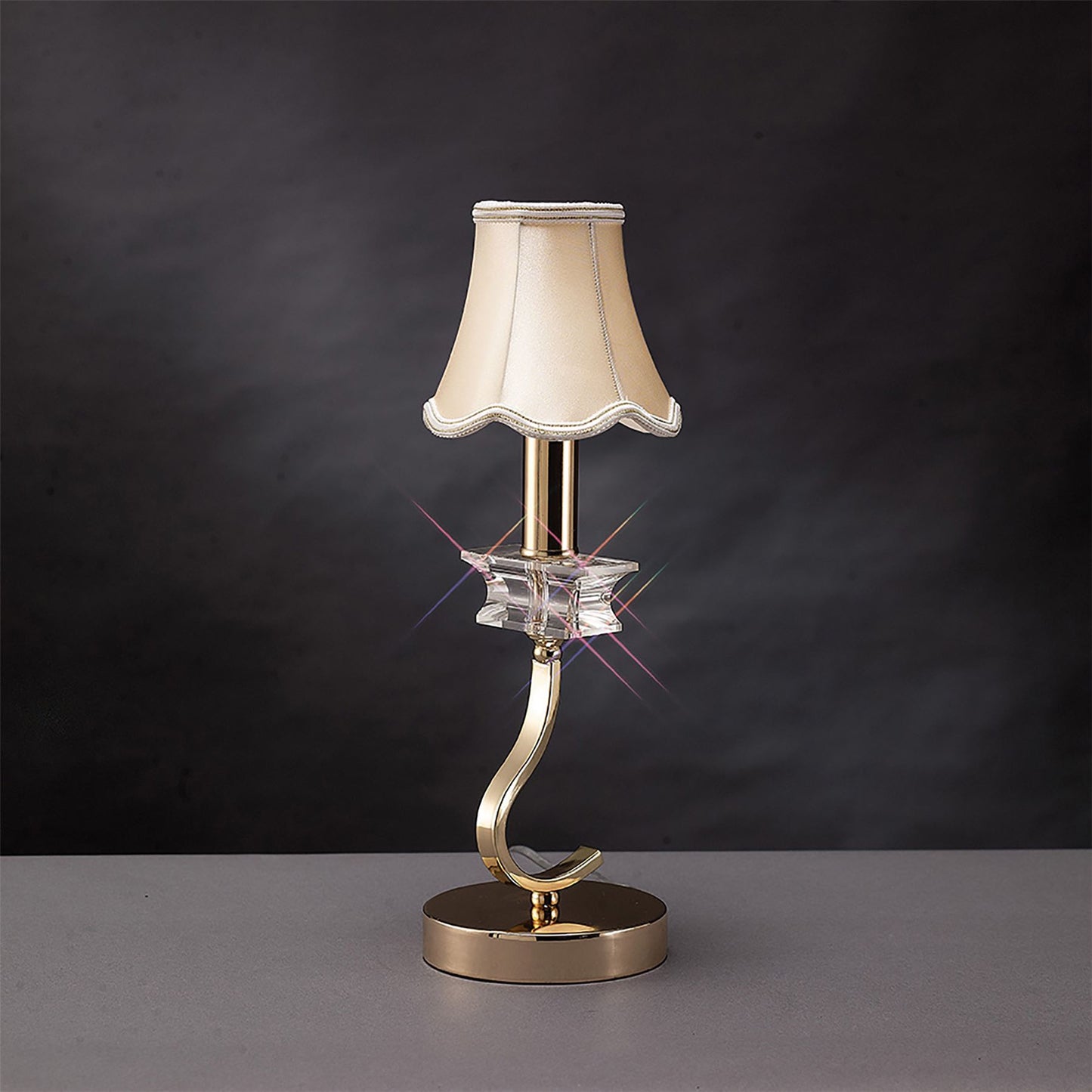 Diyas Nydia Crystal Table Lamp 1 Light E14 French Gold