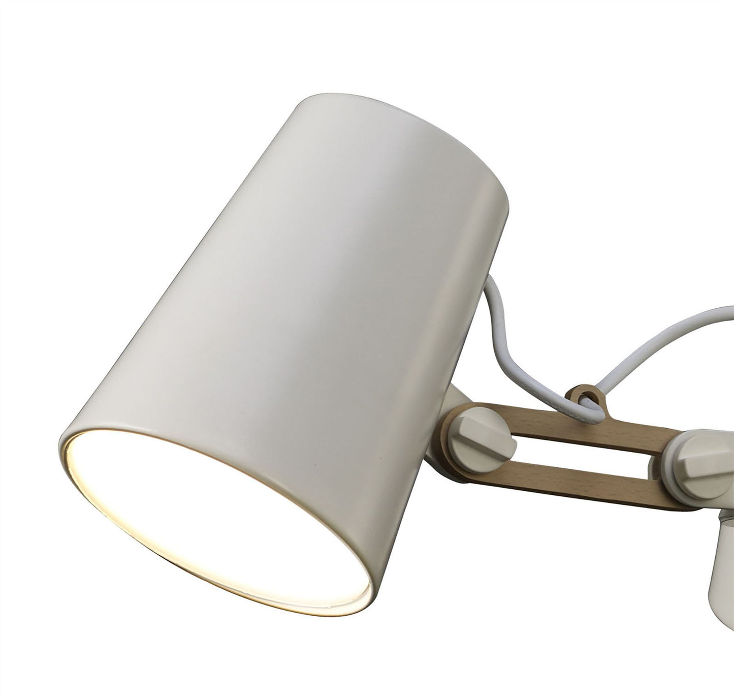 Mantra M3771 Looker Pendant 3 Light E27, Matt White/Beech