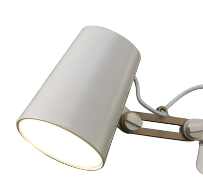 Mantra M3771 Looker Pendant 3 Light E27, Matt White/Beech