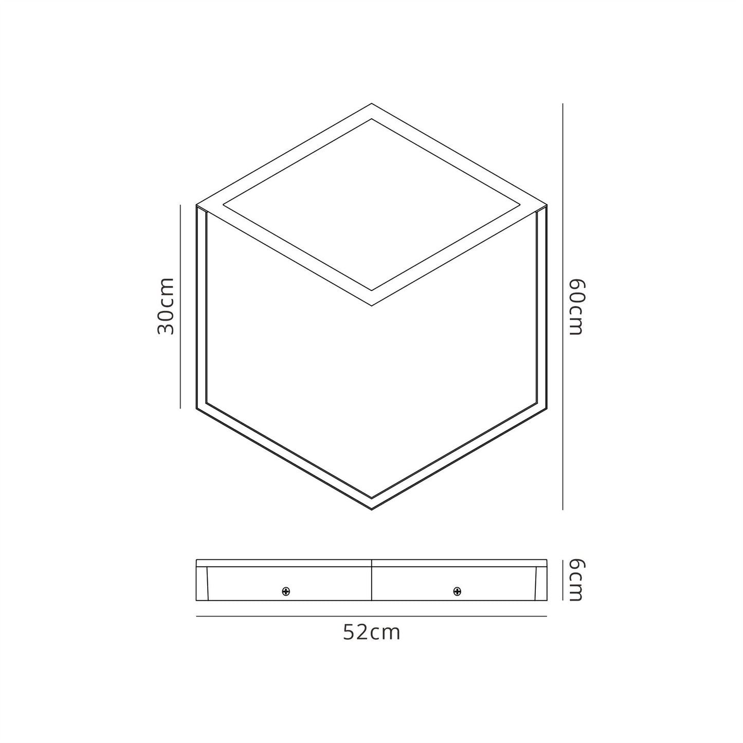 Mantra Fusion Kubick Ceiling/Wall Light Dimmable, 48W LED, 3000K, 2700lm, White, 3yrs Warranty