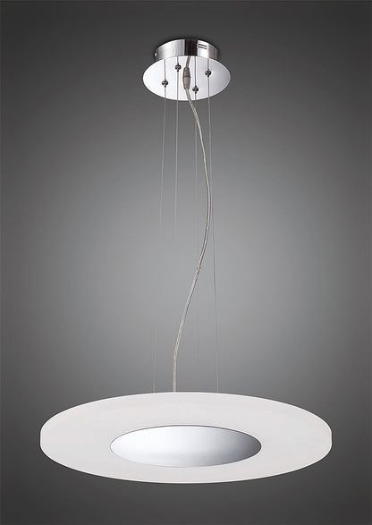 Mantra Fusion Notte 50cm Pendant 28W LED Round 3000K, 1800lm, Polished Chrome/Frosted Acrylic, 3yrs Warranty