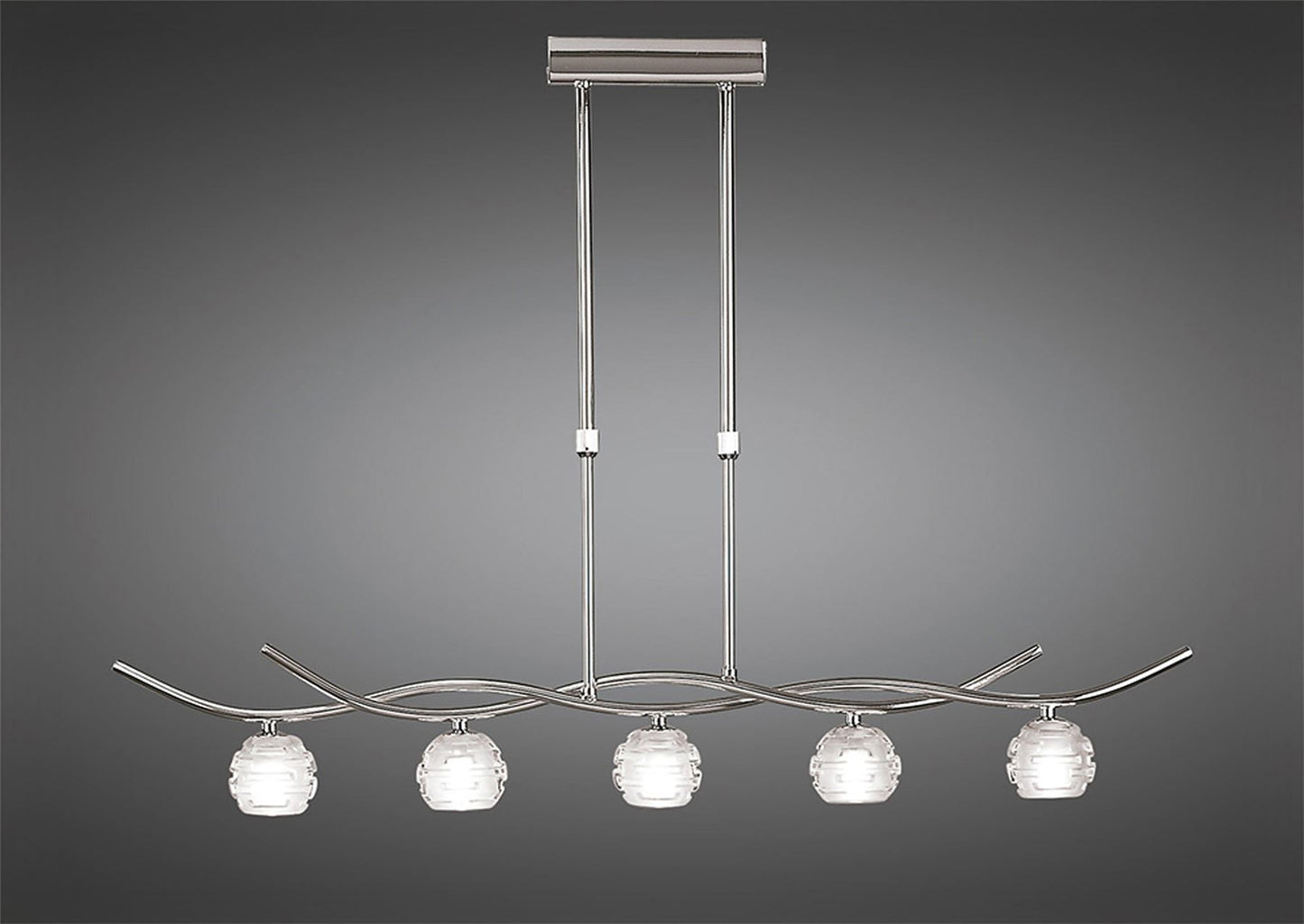 Mantra Dali Telescopic Pendant Line 5 Light G9, Polished Chrome