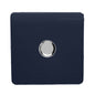 Trendi 1 Gang 2 Way 240V 100w LED Dimmer Screwless Raised Front Plate Plastic Artistic Modern Glossy 10 Amp Chrome Single Electrical Wall Light Switch in Navy - ART-LDMNV