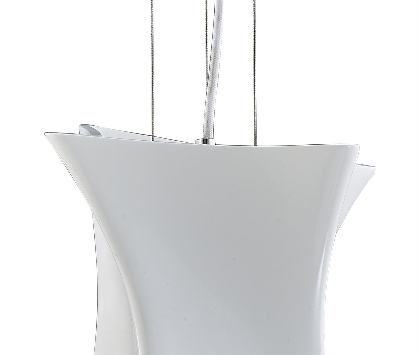 Mantra M5070 Twist Pendant 1 Light E27, Gloss White/Polished Chrome