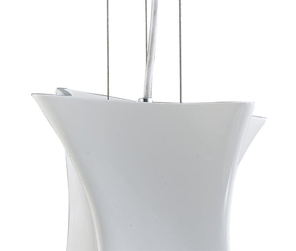 Mantra M5070 Twist Pendant 1 Light E27, Gloss White/Polished Chrome