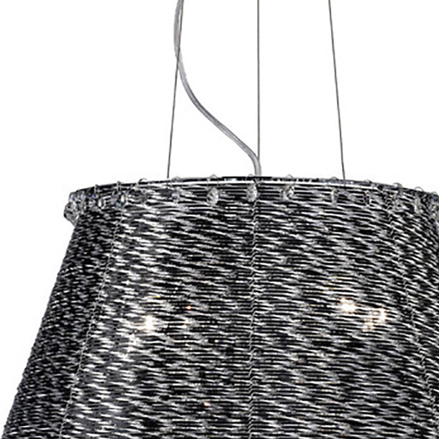 Diyas Lanzo 49cm  4 Light E14 Black Chrome/Crystal Ceiling Pendant Light Fitting
