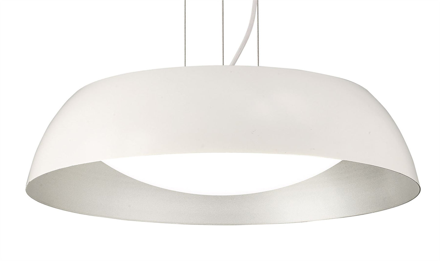 Mantra M4840 Argenta Pendant Small 18W LED 3000K, 1800lm, Matt White/Silver/White Acrylic, 3yrs Warranty