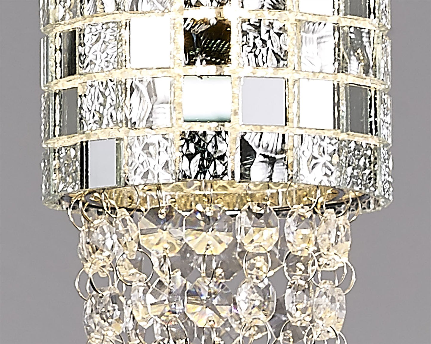 Diyas Camden 10cm Single  1 Light G9 Polished Chrome/Mosaic Glass/Crystal Ceiling Pendant Light Fitting