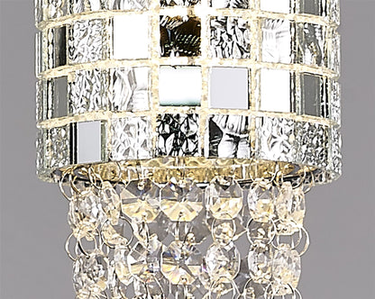 Diyas Camden 10cm Single  1 Light G9 Polished Chrome/Mosaic Glass/Crystal Ceiling Pendant Light Fitting