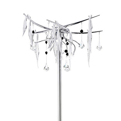 Diyas Cygnet Floor Lamp 6 Light G4 Polished Chrome/White Glass/Crystal, NOT LED/CFL Compatible Item Weight: 15kg