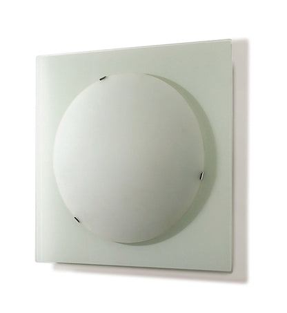 Diyas Zara Flush  Light Medium Square 2 Light Satin Nickel/Opal Glass Ceiling Light Fitting