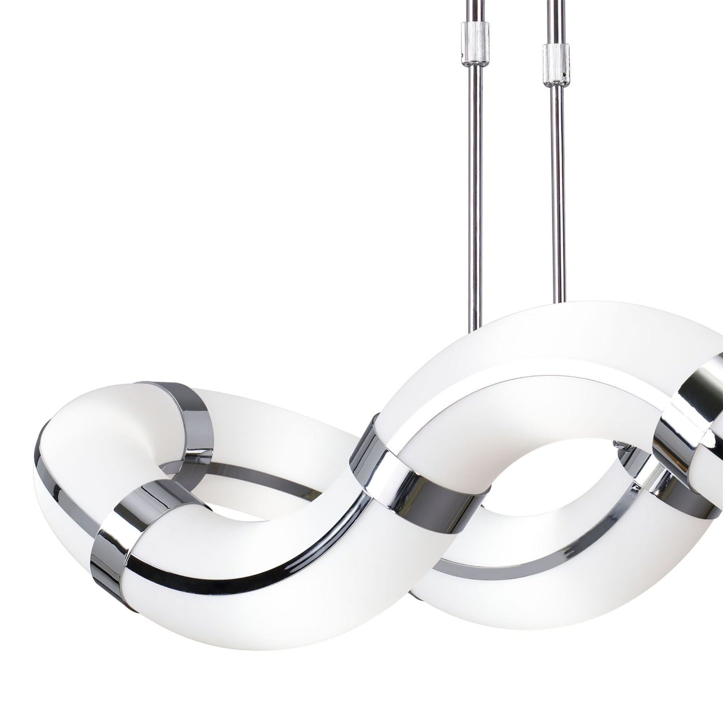 Mantra Guss GU10 Guss Telescopic GU10 8 Light L1/SGU10 Oval Curved, Polished Chrome/White Acrylic, CFL Lamps INCLUDED