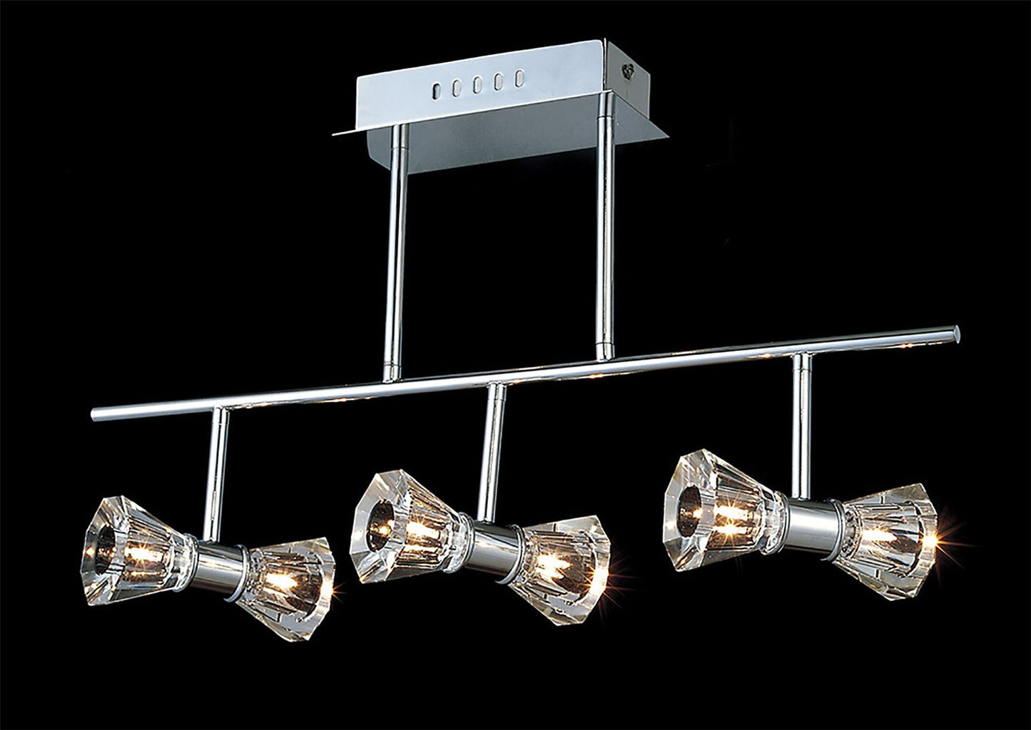 Diyas Elisa 60cm Semi Flush Bar 6 Light G4 Polished Chrome, NOT LED/CFL Compatible