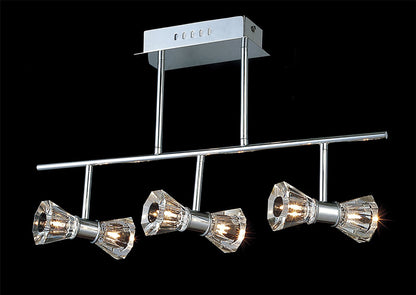 Diyas Elisa 60cm Semi Flush Bar 6 Light G4 Polished Chrome, NOT LED/CFL Compatible