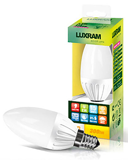 Luxram Value LED Candle Plus E14 3.5W Warm White 3000K 280lm LED