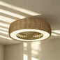 Kilimanjaro Mini 58cm 55W LED Dimmable Ceiling Light With 25W DC Reversible Fan, 3800lm, Beige Rattan, 5yrs Warranty