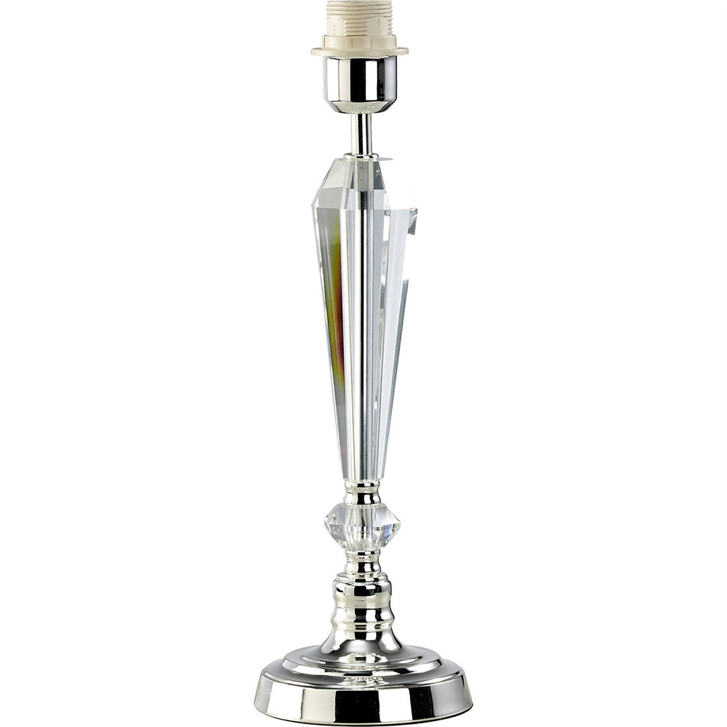 Diyas Freya Crystal Table Lamp WITHOUT SHADE 1 Light E27 Silver Finish