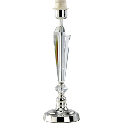 Diyas Freya Crystal Table Lamp WITHOUT SHADE 1 Light E27 Silver Finish