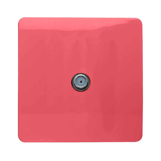 Trendi 1 Gang Artistic Modern Glossy Screwless Television Satellite Socket Strawberry