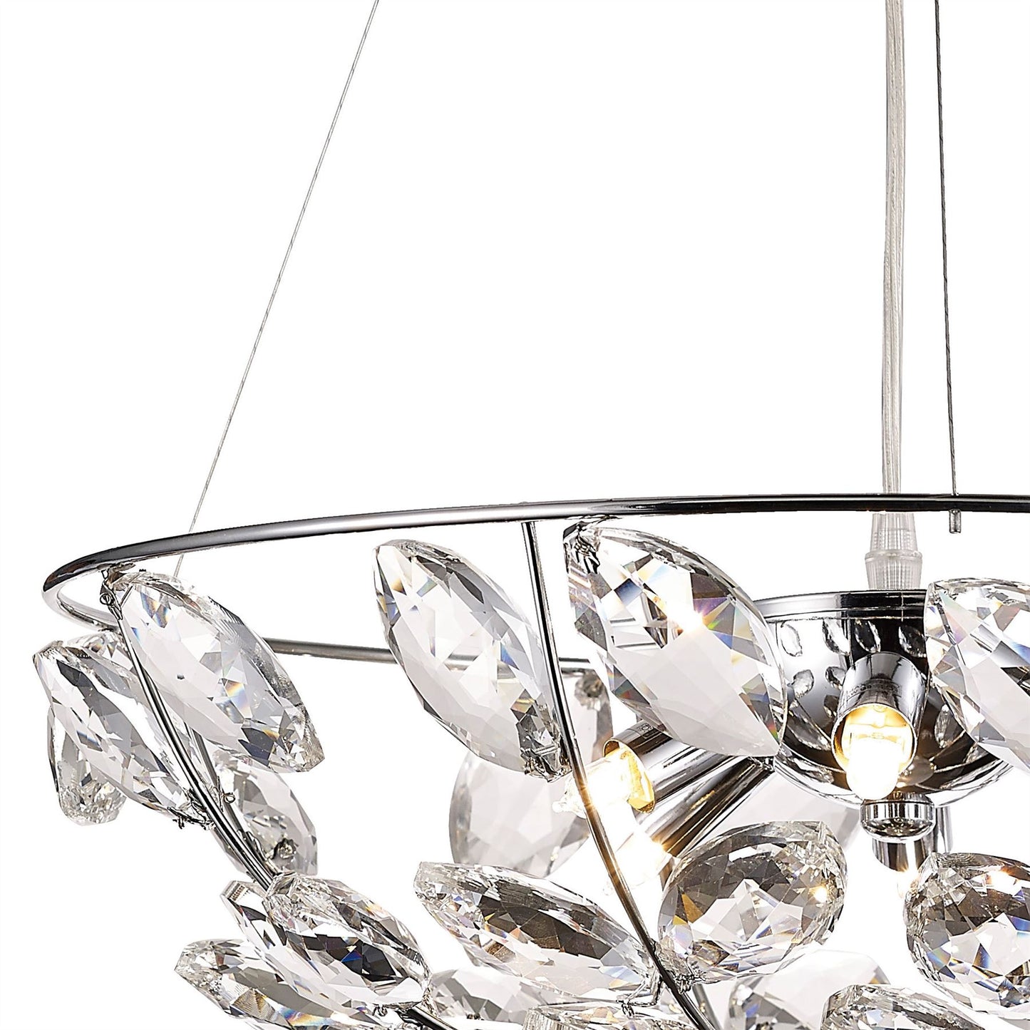 Diyas Galilea 45cm  6 Light G9 Polished Chrome/Crystal Ceiling Pendant Light Fitting